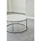 White Marble Top Round - White
