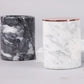Marble Candle Holder with Rose Gold and Brass Accent