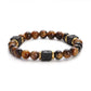 Men's Colorful Lava Stone Bracelet with Marble Beads