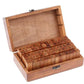 Vintage Letter Stamps with Lockable Wooden Box