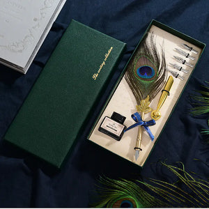 Vintage Feather Pen Set