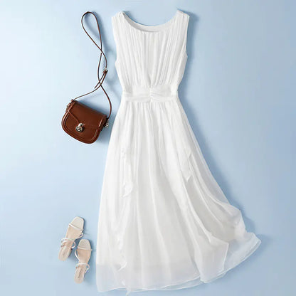 Silk Vest Long Skirt with Elegant Design