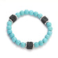 Men's Colorful Lava Stone Bracelet with Marble Beads