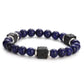 Men's Colorful Lava Stone Bracelet with Marble Beads