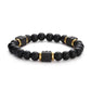 Men's Colorful Lava Stone Bracelet with Marble Beads
